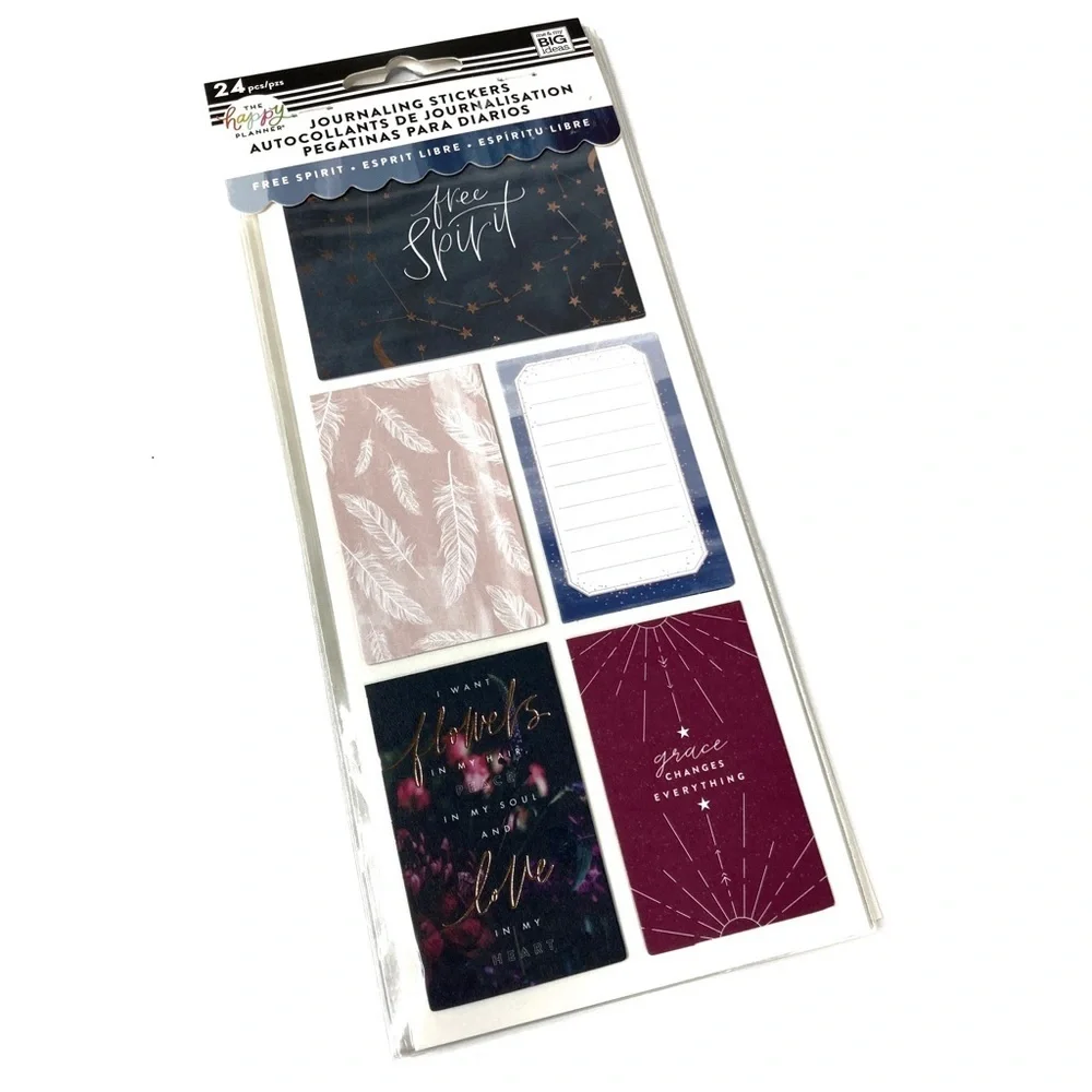 3/$30 The Happy Planner FREE SPIRIT Journaling Stickers- 24 pcs